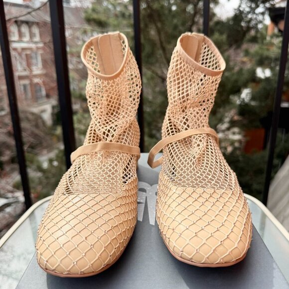 Jeffrey Campbell Magic Hour Mesh Heels Ballet Mary Jane Strap Cream Womens 8.5 - Picture 7 of 15